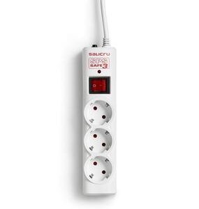Extensão Tripla c/ Interruptor CA 250V (1,5 mts) Branco - SALICRU