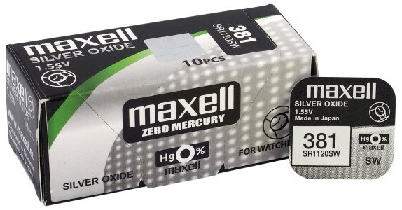 Pilha V391/SR1120SW/381/SR55 1,55V - MAXELL