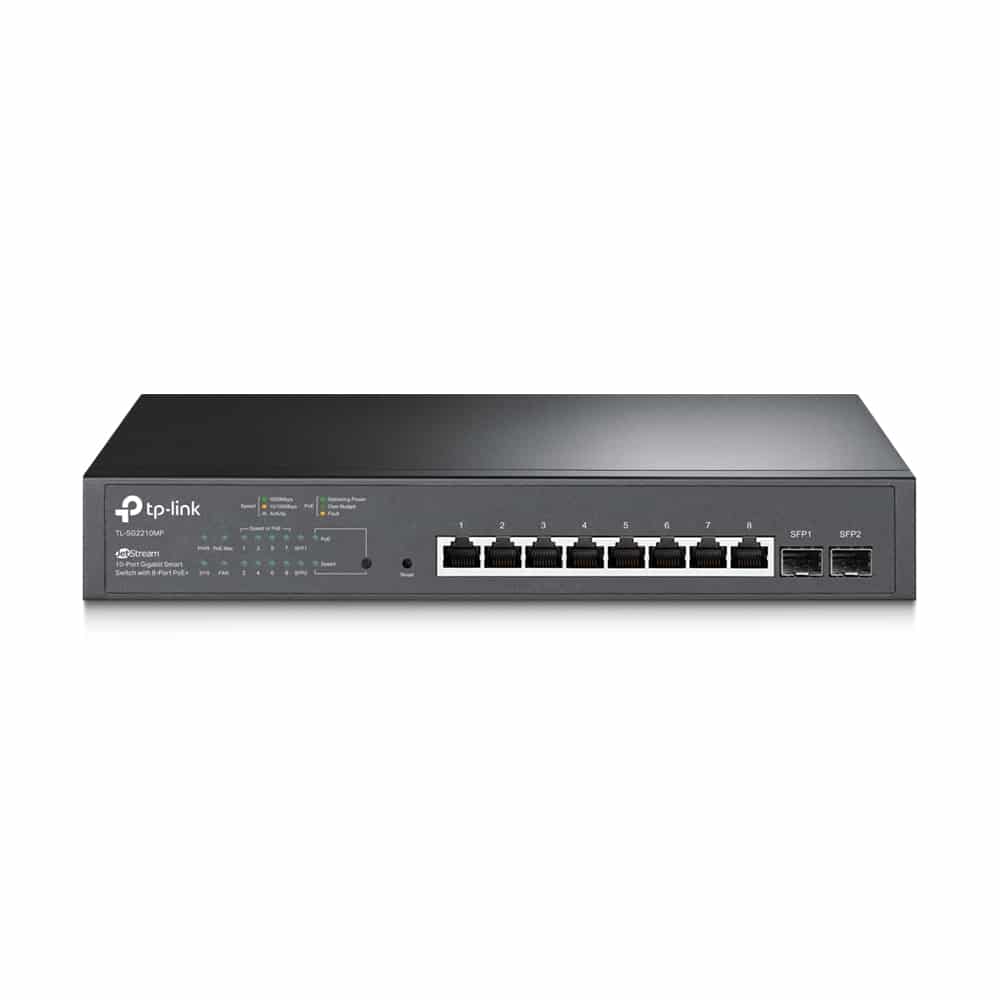 SWITCH TP-LINK TL-SG2210MP JETSTREAM 10-PORTAS GIGABIT SMART SWITCH C/ 8-PORTAS POE+
