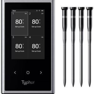Term?metro Digital Sync Quad c/ Sondas s/ Fios IPX8 (Cinzento/Preto) - TYPHUR