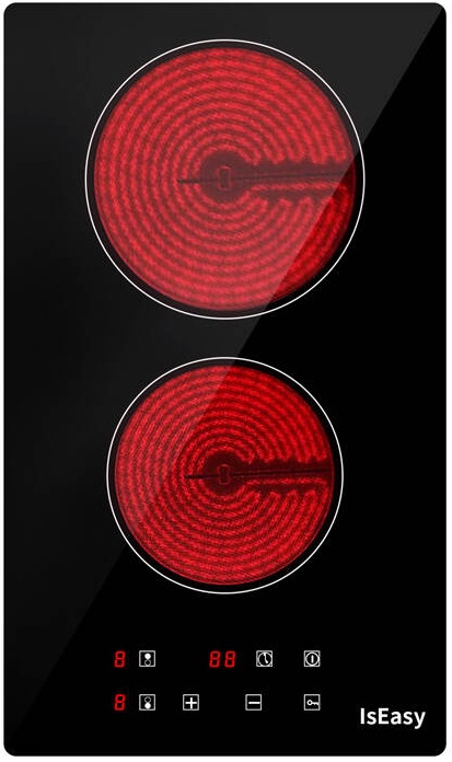 Placa Vitrocerâmica T2V-01M 2 Zonas 3000W (Preto) - ISEASY