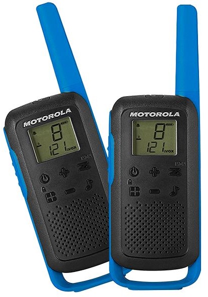 Intercomunicadores Walkie Talkie PMR RADIO 16 Canais (Alcance até 8 Km) Azul - MOTOROLA TLKR-T62