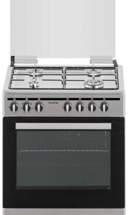 Fogão MonoBloco a Gás 4 Zonas + Forno Elétrico 56L TFF6662XE6F.2 (Inox) - TELEFAC