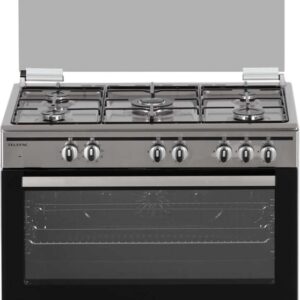 Fogão a Gás Butano / Propano Panorâmico 5 Zonas + Forno Elétrico 98L TFF9062XEP.2 (Inox) - TELEFAC