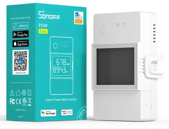 Módulo Inteligente de Temperatura e Humidade Wi-Fi c/ Display 100~240VAC 20A - Sonoff THR320D