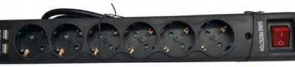 Extensão Sextupla c/ Interruptor e 2 Portas USB - RIELLO