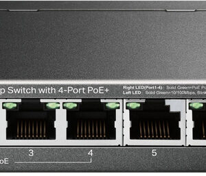 Switch 6 Portas 10/100Mbps UnManaged PoE+ TL-SF1006P (4x Portas PoE) - TP-LINK