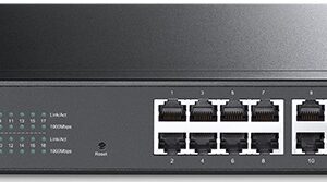 Switch JetStream 16 Portas Gigabit Smart Managed + 2 Portas SFP Rack Mountable - TP-LINK