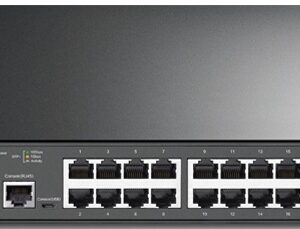 Switch JetStream 24 Portas Gigabit Managed PoE+ + 4 Portas SFP+ (10GbE) - TP-LINK