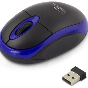 Rato Óptico s/ Fios 1000dpi (Preto / Azul) - TITANIUM