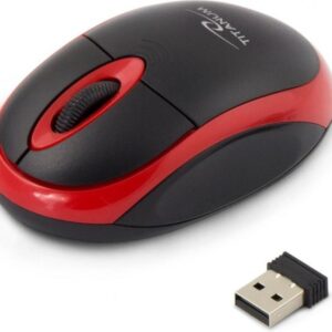 Rato ?ptico s/ Fios 1000dpi (Preto / Vermelho) - TITANIUM