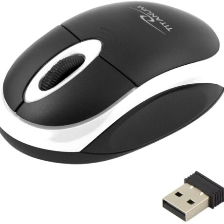 Rato Óptico USB s/ Fios Titanum VULTURE 1000DPI (Preto/Branco) - TITANIUM