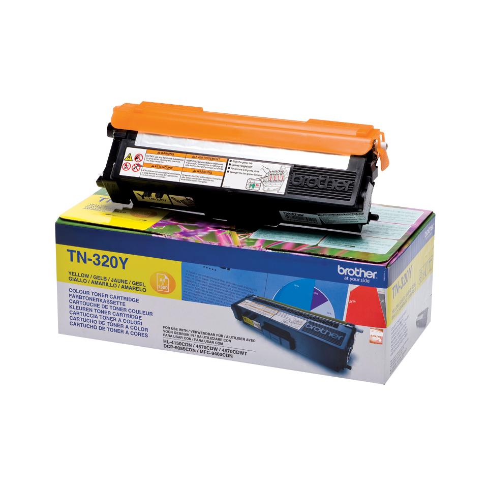 Brother TN-320Y Toner a laser 1500páginas Amarelo tóner e tinteiro a laser