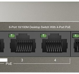 Switch PoE 6P Gigabit 10/100Mbps TEF1106P-4-63W - TENDA