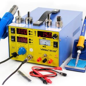 Esta??o Soldadura Digital Ar Quente + Ferro Soldar (480?C) c/ Fonte Alimenta??o 3A