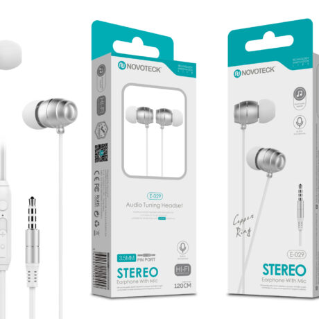Auriculares Estéreo com Microfone – Design Metálico e Som de Alta Fidelidade E-029