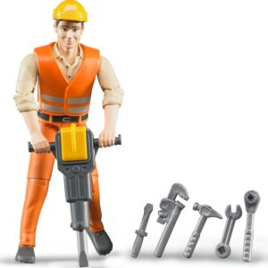 Boneco Construction Worker c/ Acess?rios - BRUDER
