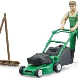 Figura Jardineiro c/ Cortador de Relva + Equipamentos - BRUDER