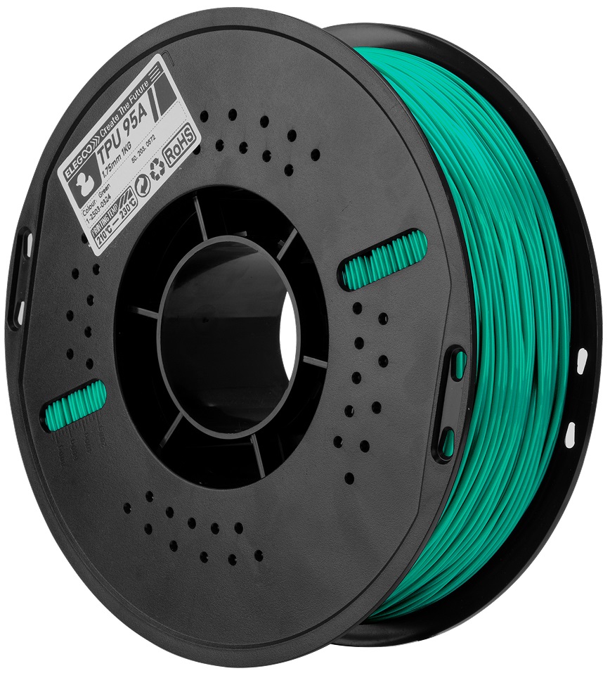 Filamento de Impressão 3D TPU 1,75mm 1Kg (Verde) - ELEGOO