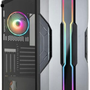 Caixa E-ATX Nightcity ARGB c/ Vidro Temperado (Preto/Prateado) - TooQ