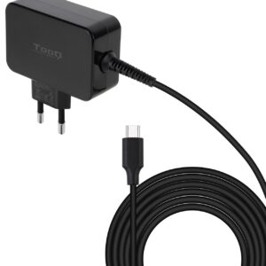 Carregador p/ Port?til GAN USB-C PD 65W (Preto) - TOOQ