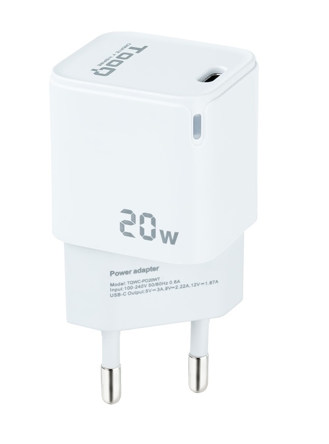 Carregador Universal USB-C PD20W (Branco) - TOOQ