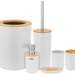 Conjunto de 6x Acessórios p/ Casa de Banho (Branco) - TEESA