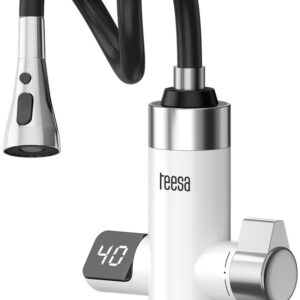 Torneira Elétrica Aquecedora de água Instant?nea c/ Mangueira Flex?vel (Branco) - TEESA