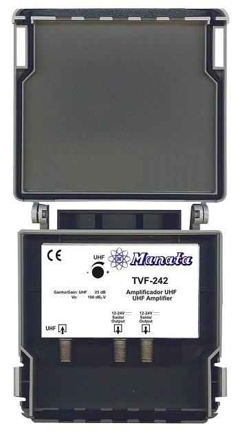 Amplificador TDT Canal 21/69 (25 dB) 2 Saídas c/ LTE - MANATA