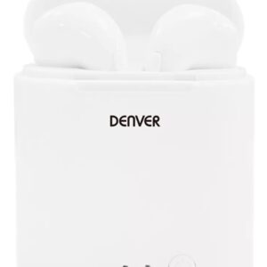 Auriculares Bluetooth V5.0 c/ Mic e Dock Carregamento (Branco) - DENVER