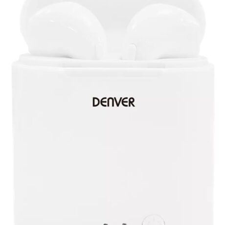 Auriculares Bluetooth V5.0 c/ Mic e Dock Carregamento (Branco) - DENVER