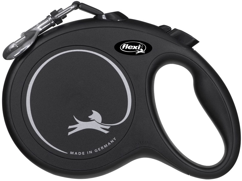 Trela Retrátil New Classic Tamanho L p/ Cães (Preto) - FLEXI