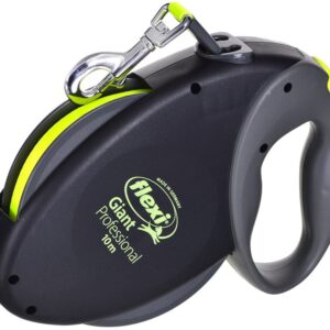 Trela Retrátil Giant Professional Tamanho L p/ Cães (Preta/Amarelo) - FLEXI