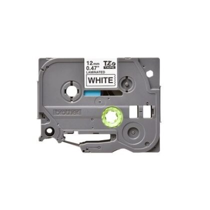 Fita p/ Etiquetadora Brother 12mm (Preto/Branco) - BROTHER