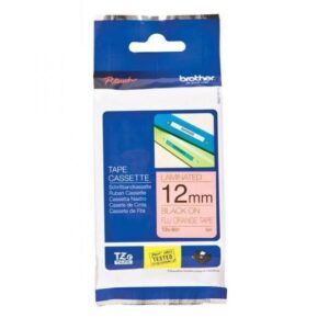 Fita Laminada TZe-B31 Preto Sobre Laranja Fluorescente (5 mts/1,2cm) - BROTHER