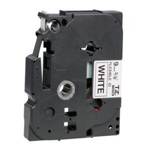 Fita Original TZe-FX221 Preto Sobre Branco (8 mts/0,9cm) - BROTHER