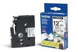 Fita Flexivel Branco/Preto 12mm TZEFX231 (8 mts) - BROTHER
