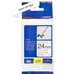 Fita Laminada Flexivel TZe-FX251 Preto Sobre Branco (8 mts/2,4cm) - BROTHER