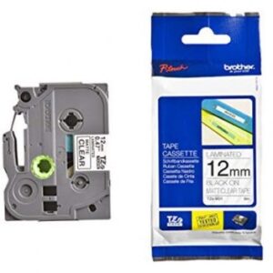 Fita Laminada Mate TZe-M31 Preto Sobre Transparente (8 mts/1,2cm) - BROTHER