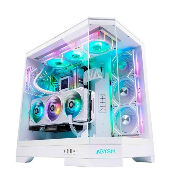 Caixa PC Abysm DANUBE SAVA H600 Vidro Temperado USB 3.2 Branca
