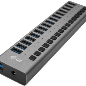 HUB USB 3.0 16 Portas + Adaptador de Energia 90 W (Cinza) - I-TEC