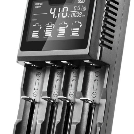 Carregador Profissional de Multi-Baterias NiMH/Li-ion/Li-FePO4 USB c/ LCD - everActive