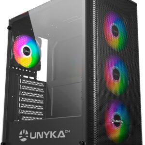 Caixa ATX Gaming Mir 100 PC (Preto/Transparente) - UNYKACH