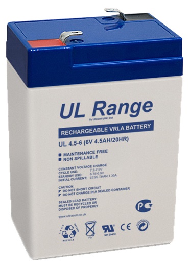 Bateria Chumbo 6V 4,5Ah (70 x 47 x 101 mm) - Ultracell