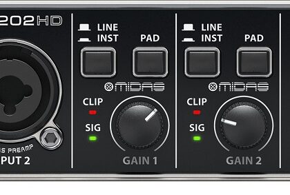 Interface Áudio 2x2 USB c/ Pré-Amplificadores de Microfone Midas - Behringer