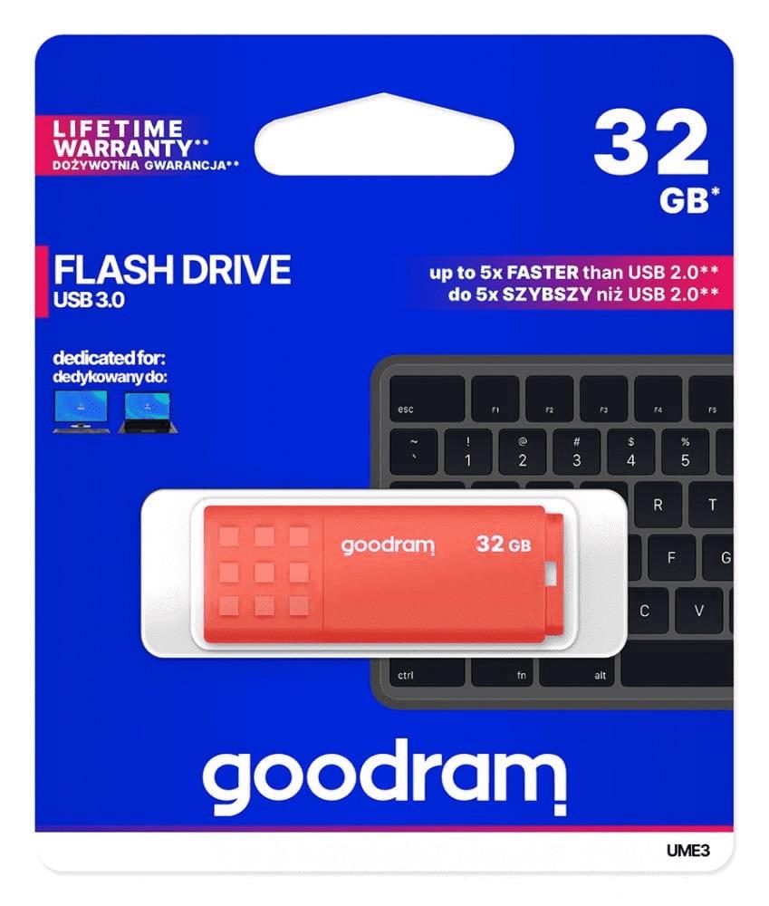 Pen Drive USB 3.0 32GB UCL3 (Laranja) - GOODRAM