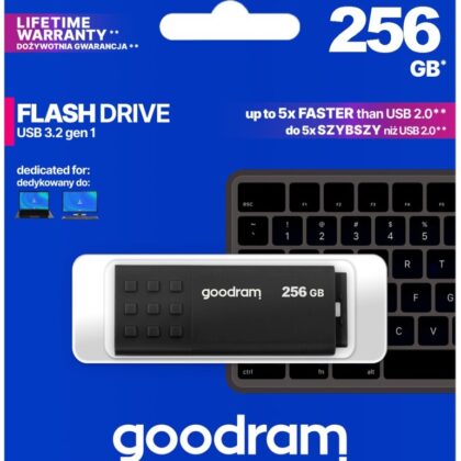 Pen Drive USB A UME3 256GB 3.2 Gen 1 (Preto) - GOODRAM