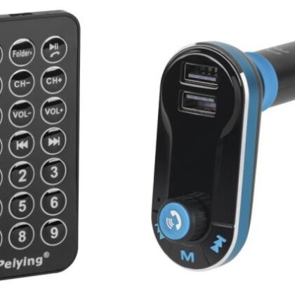 Transmissor Auto LCD FM c/ MP3-SD-USB (Bluetooth) e Comando + Carregador USB