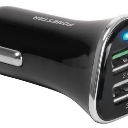 Carregador de Isqueiro 1x USB Qc 3.0 + USB 5V / 2,4A - FONESTAR