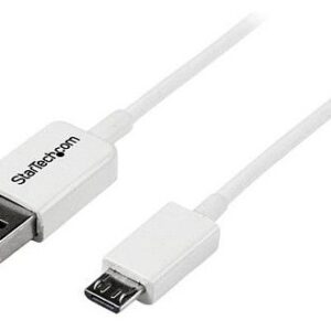 Cabo USB A Macho - Micro-USB B Macho Branco (50cm) - STARTECH